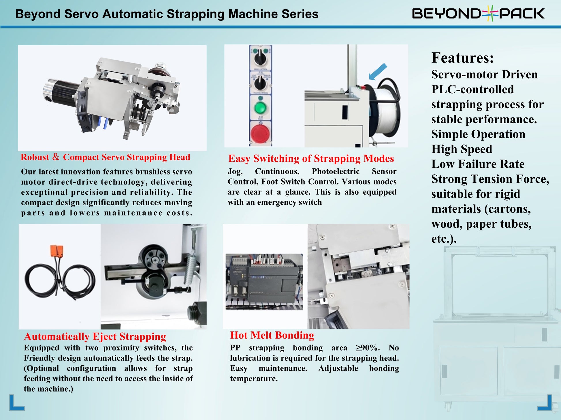 BY - P03B Servo Low Workbench Automatic Strapping Machine - beyond pack