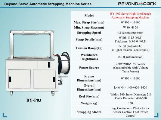 BY - P03 Servo High Workbench Automatic Strapping Machine - beyond pack